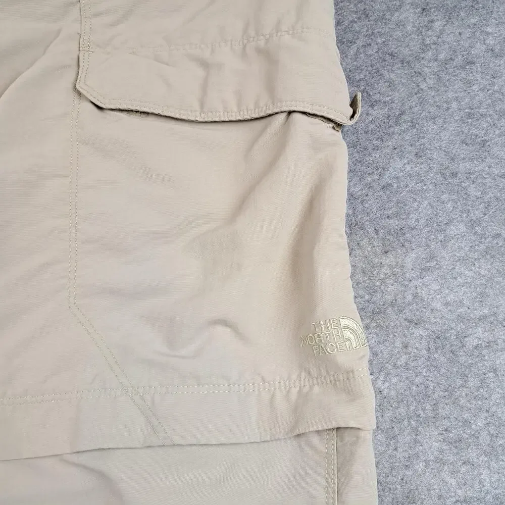 The North Face Pants Mens XL Tan Nylon Hiking Cargo Integrated Belt Outdoor